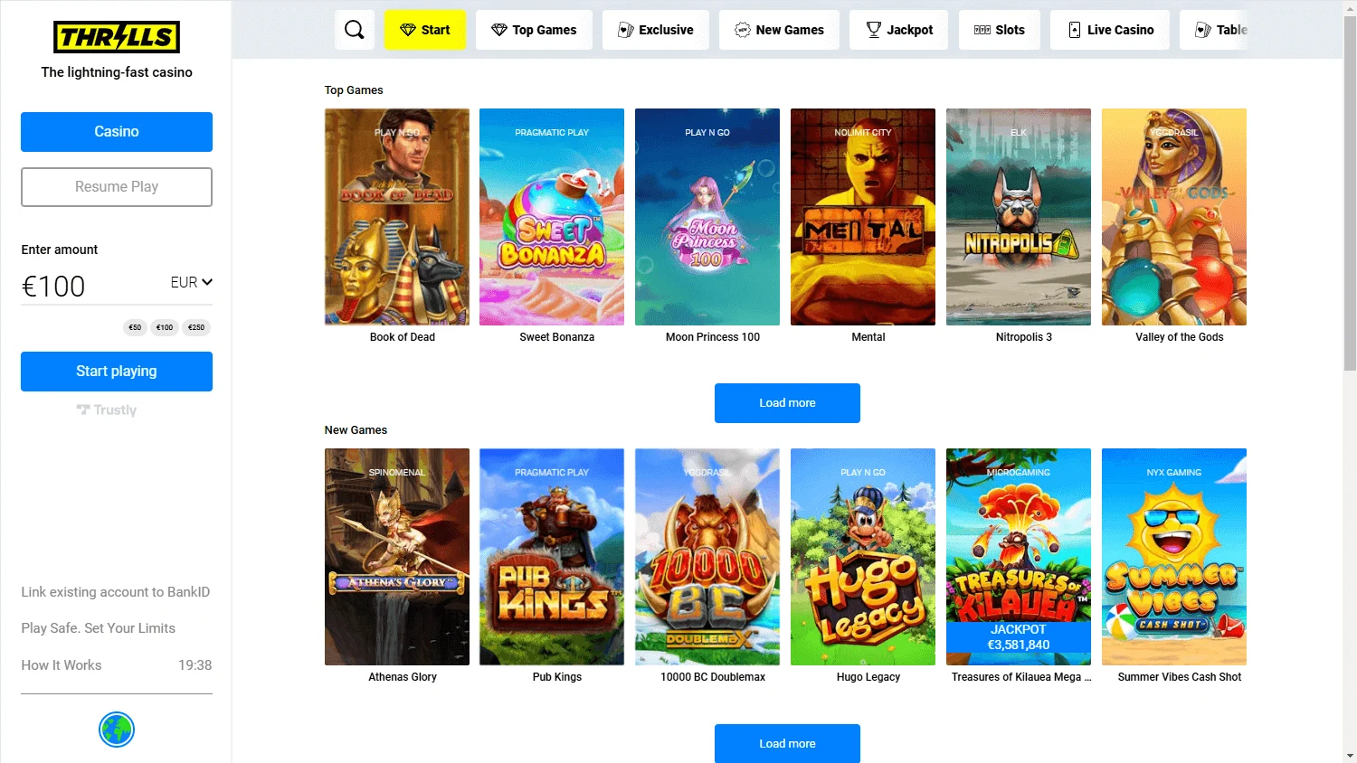 Thrills game lobby